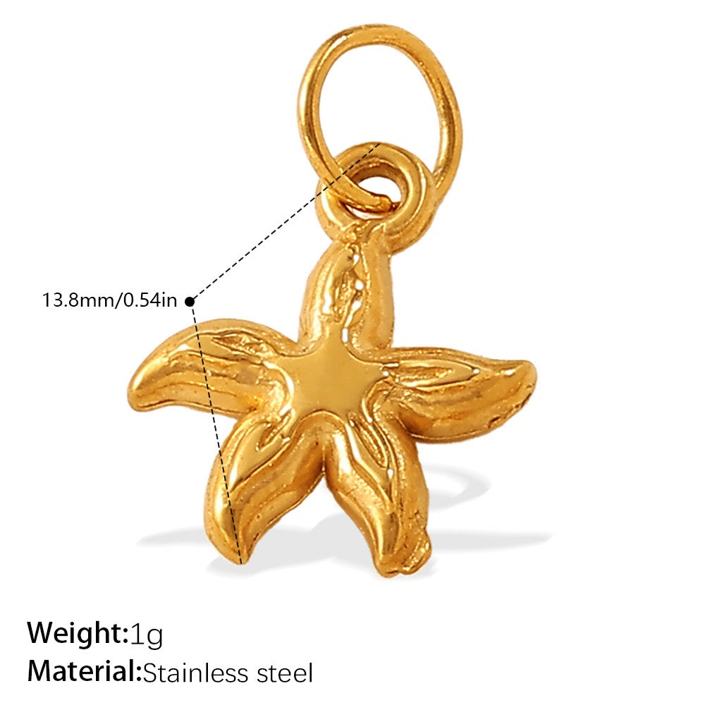 Lu’s Ocean Shell 18K Gold Stainless Steel Charm Pendant