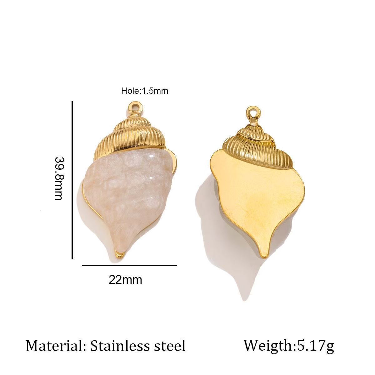 Lu's Gold-Plated Stainless Steel Mother-of-Pearl Pendant