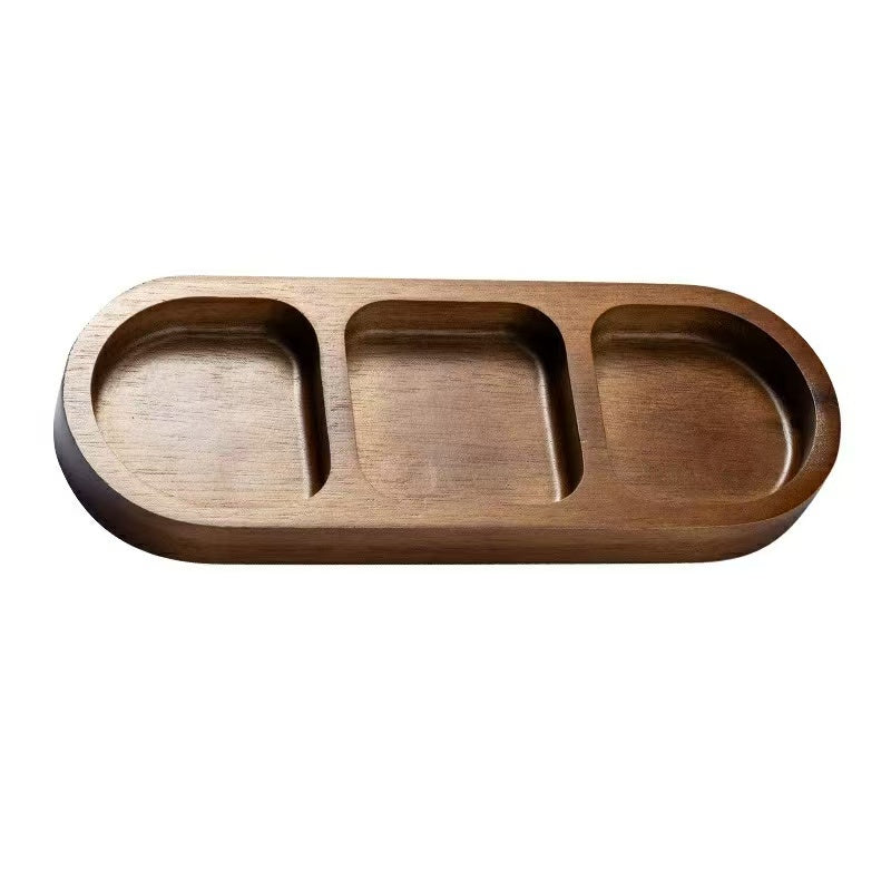 Vintage Acacia Wood Compartment Organizer Tray for Jewelry, Beads & Keys