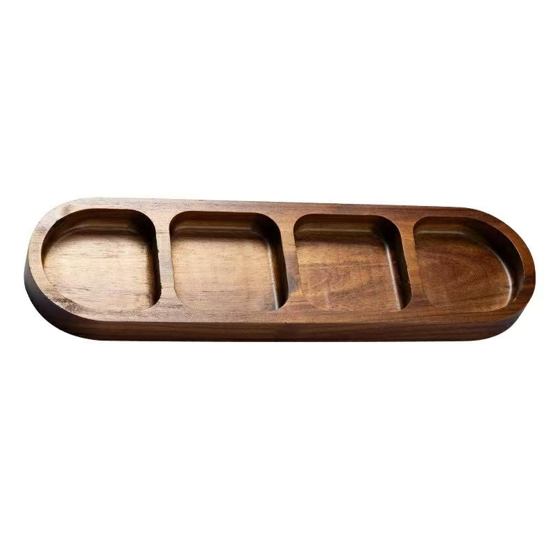 Vintage Acacia Wood Compartment Organizer Tray for Jewelry, Beads & Keys