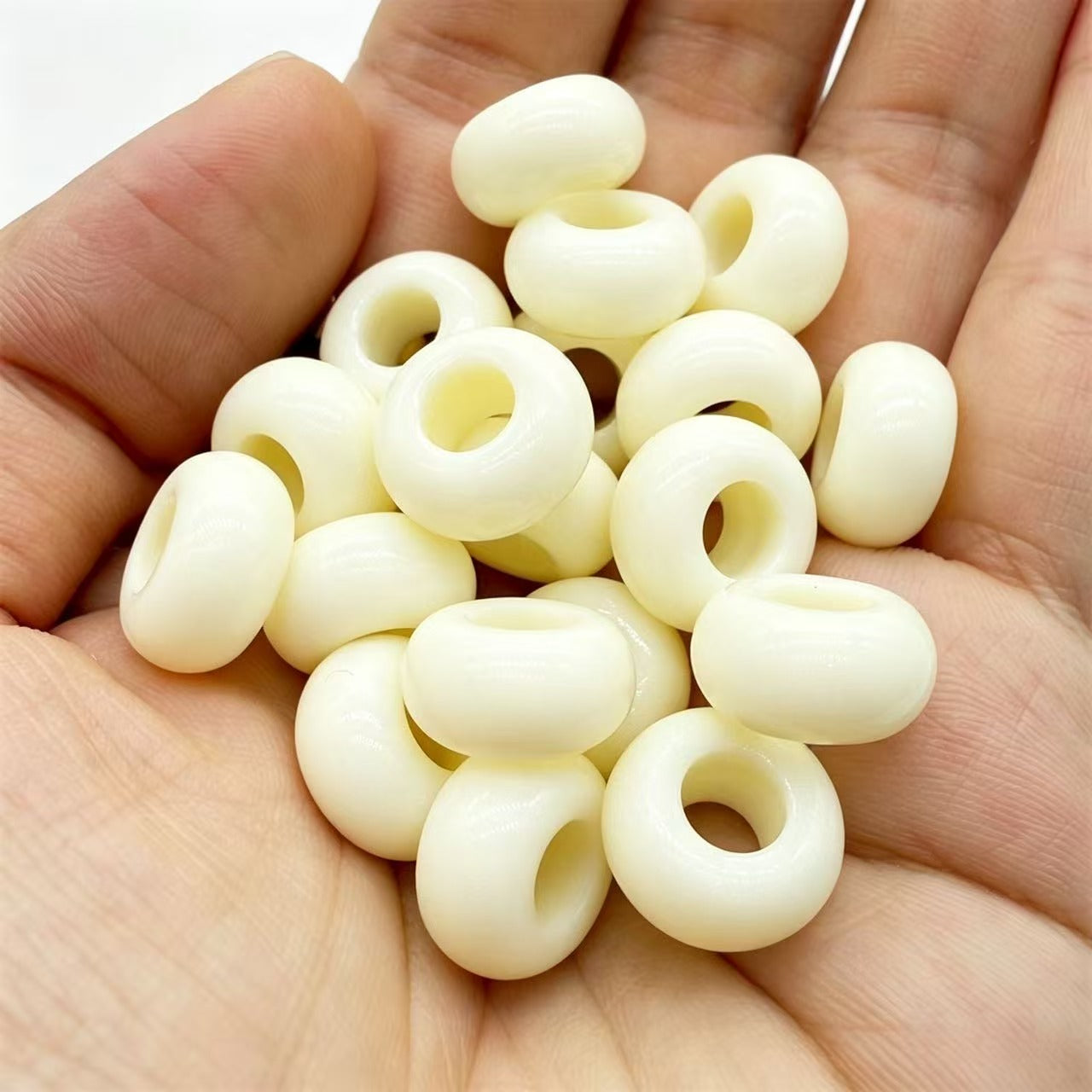 Lu's 200pcs Acrylic Candy Color Large-Hole Abacus Beads