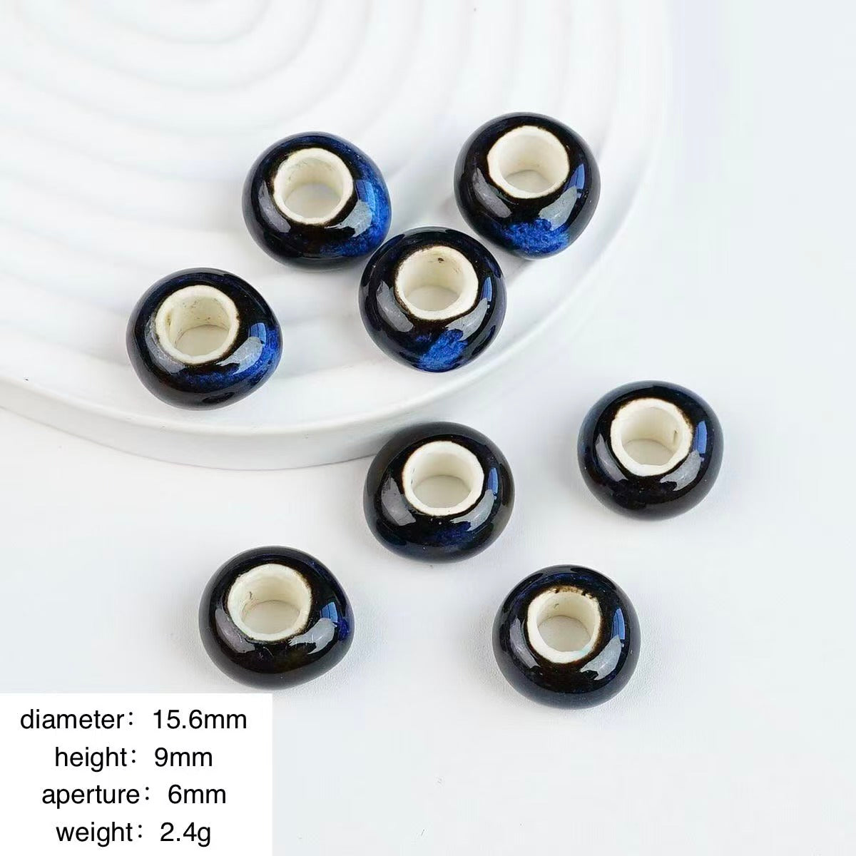 Lu's 100Pcs Chinese Jingdezhen Porcelain Beads