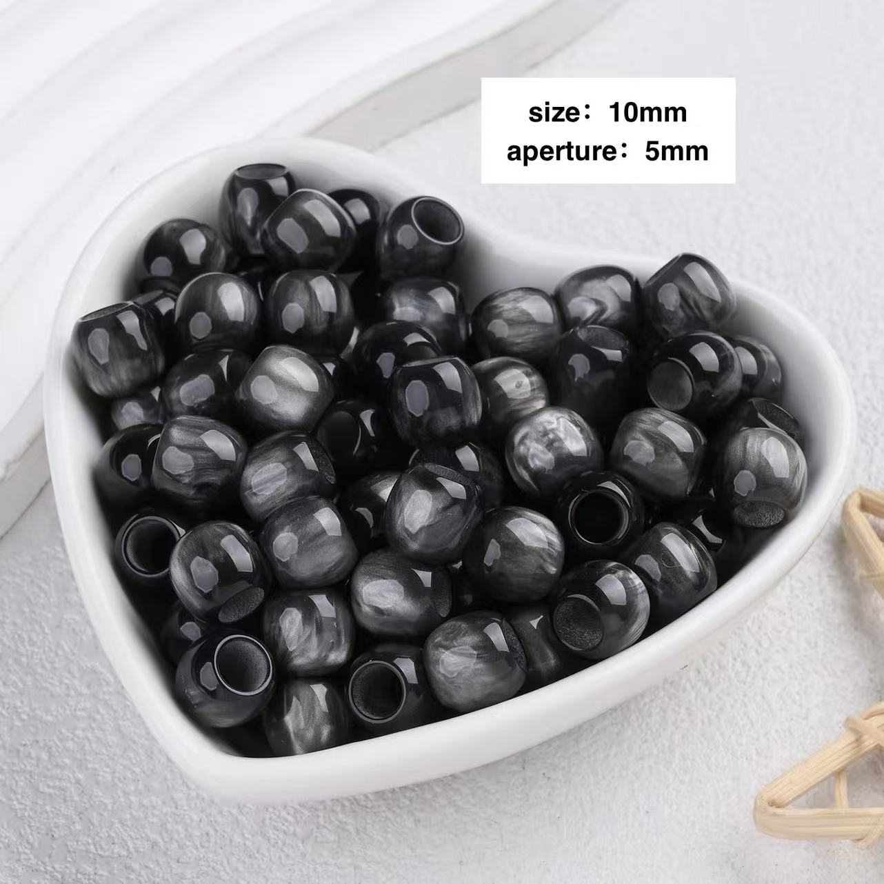 Lu's 100pcs Multicolor Cat Eye Resin Beads