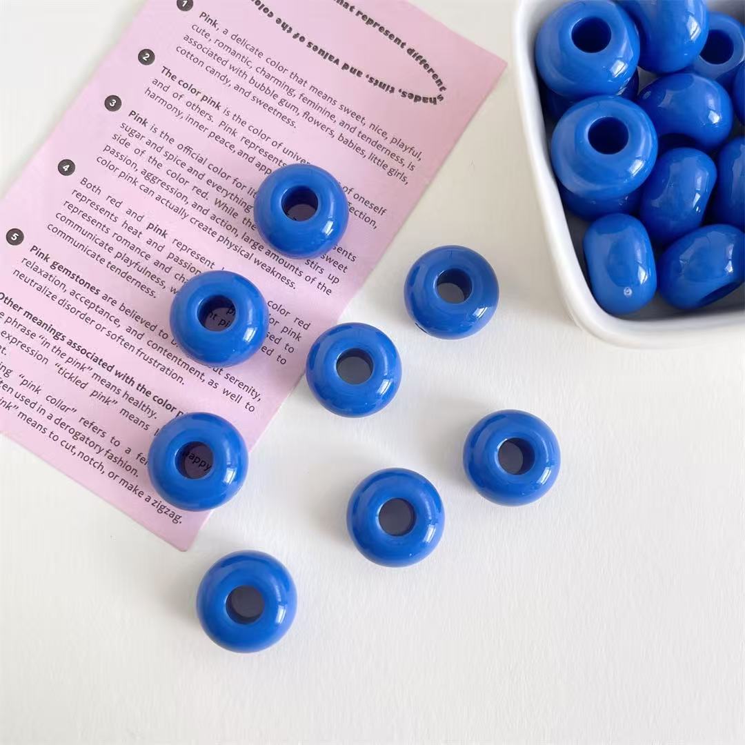 Lu's 100pcs Acrylic Large Hole Wheel Beads