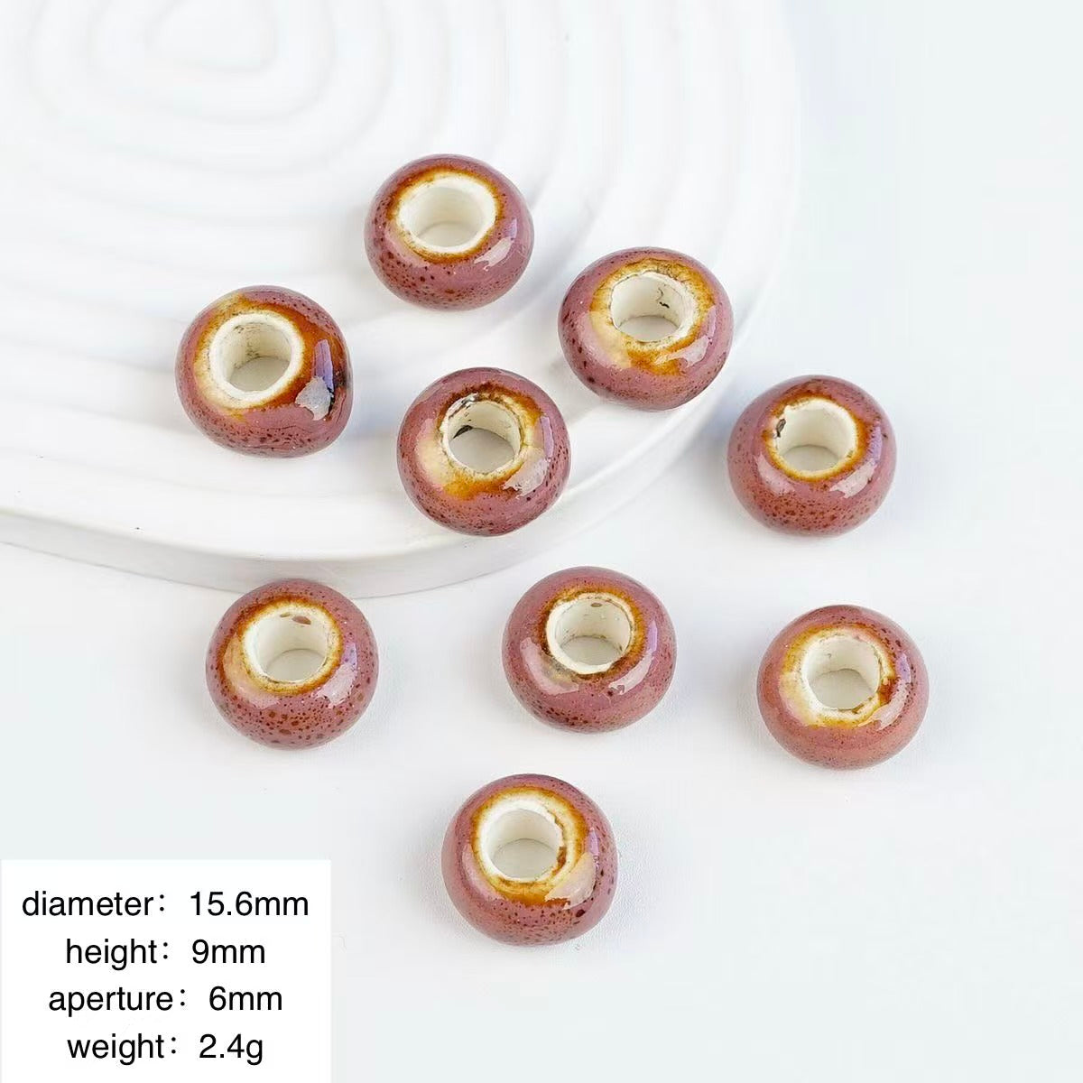 Lu's 100Pcs Chinese Jingdezhen Porcelain Beads