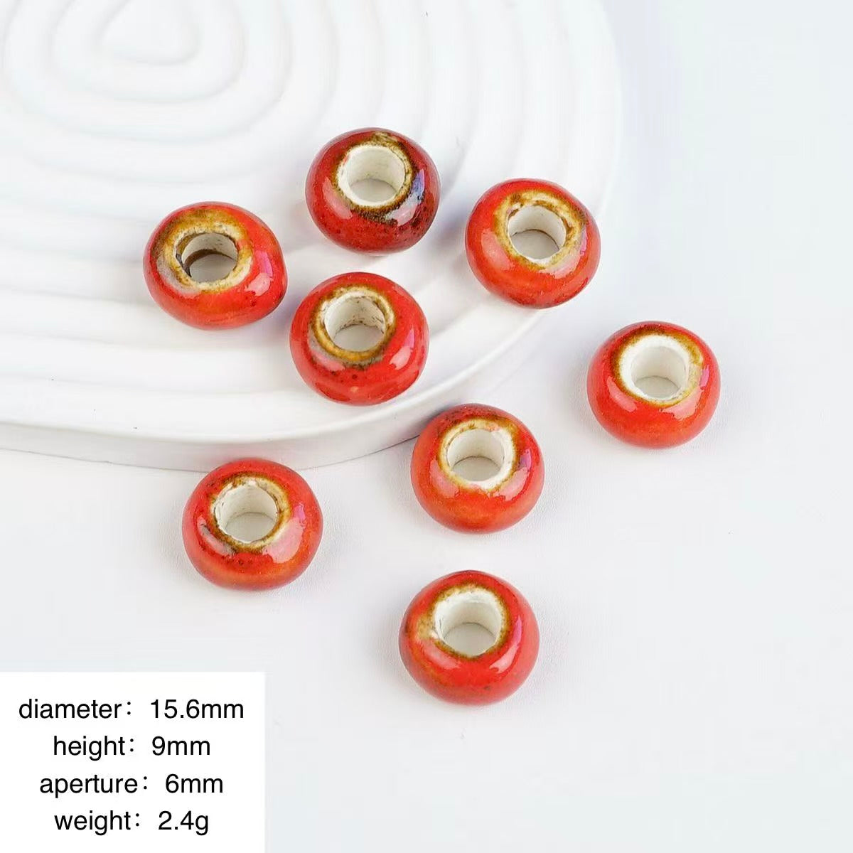 Lu's 100Pcs Chinese Jingdezhen Porcelain Beads