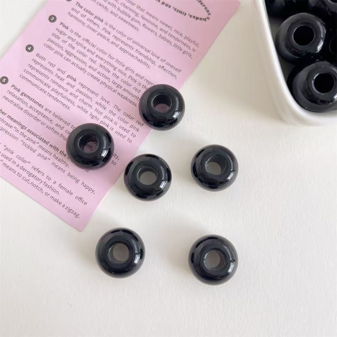 Lu's 100pcs Acrylic Large Hole Wheel Beads