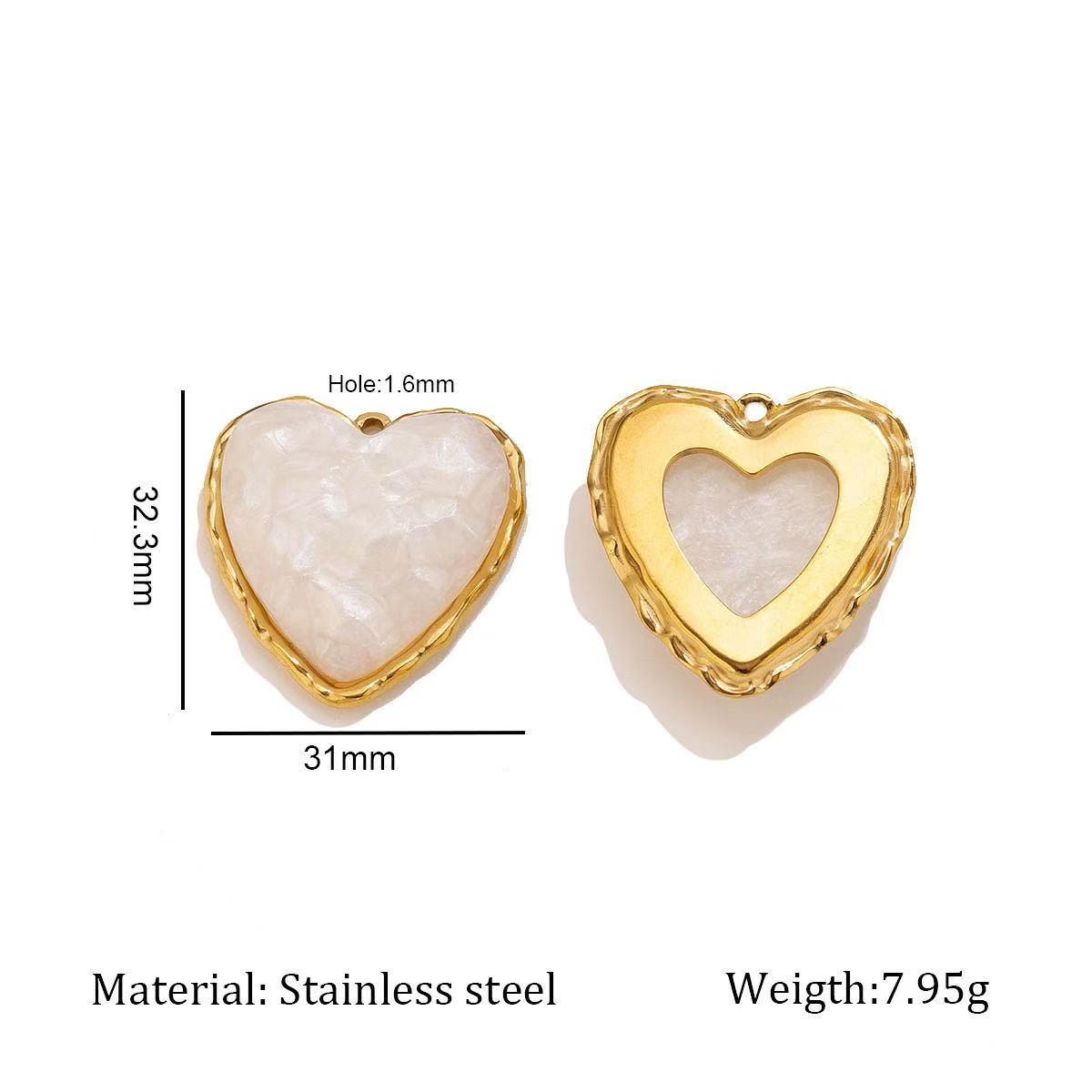 Lu's Gold-Plated Stainless Steel Mother-of-Pearl Pendant