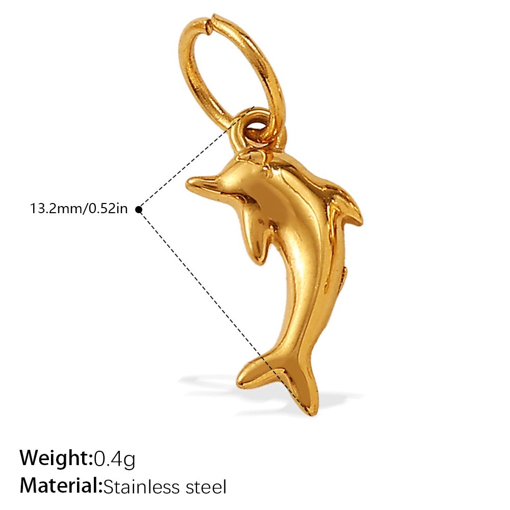 Lu’s Ocean Shell 18K Gold Stainless Steel Charm Pendant
