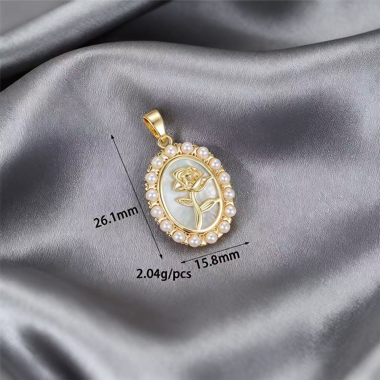 Lu's White Mother-of-Pearl Rhinestone Multi-Style Pendants