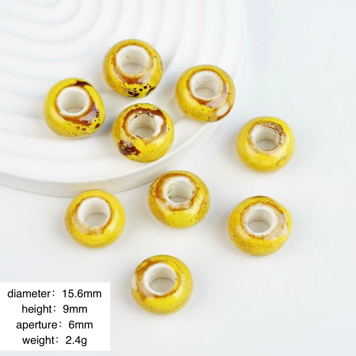 Lu's 100Pcs Chinese Jingdezhen Porcelain Beads