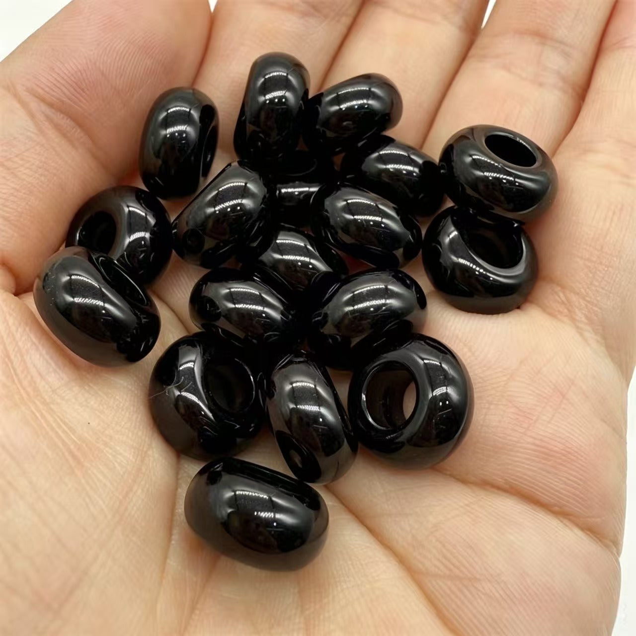 Lu's 200pcs Acrylic Candy Color Large-Hole Abacus Beads