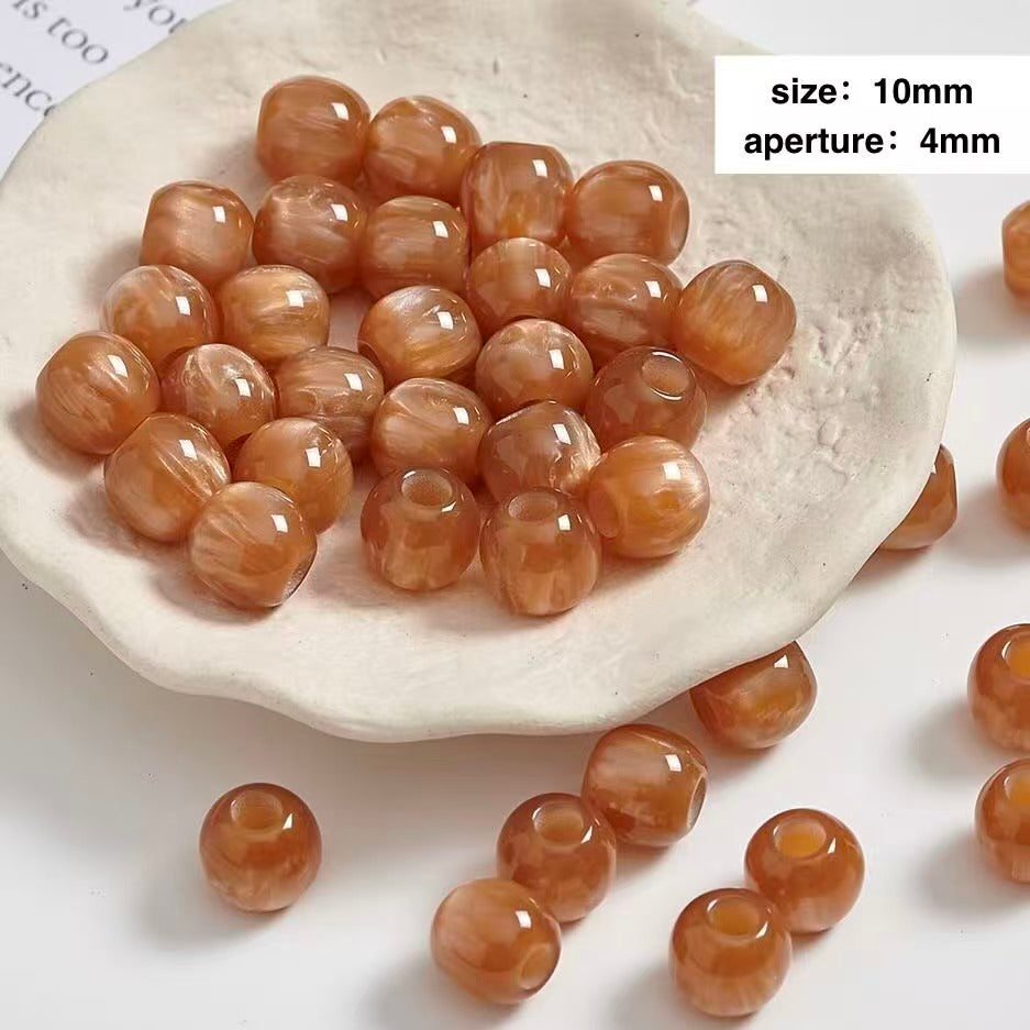 Lu’s 100pcs Glazed Resin Loose Beads