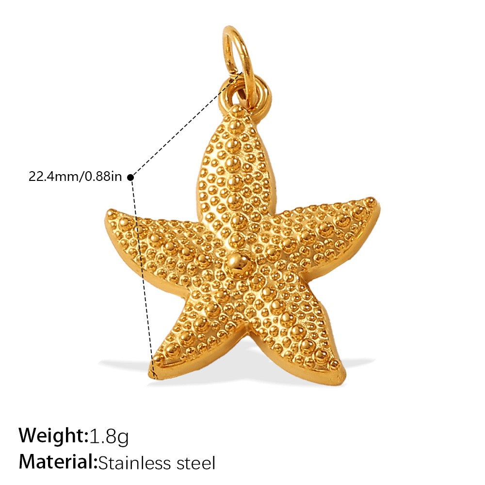 Lu’s Ocean Shell 18K Gold Stainless Steel Charm Pendant