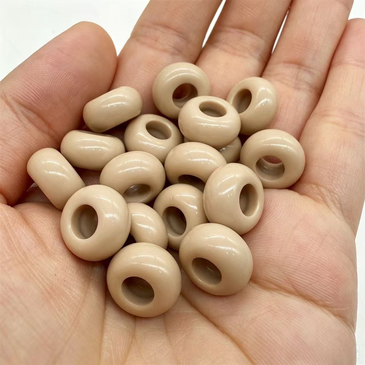 Lu's 200pcs Acrylic Candy Color Large-Hole Abacus Beads