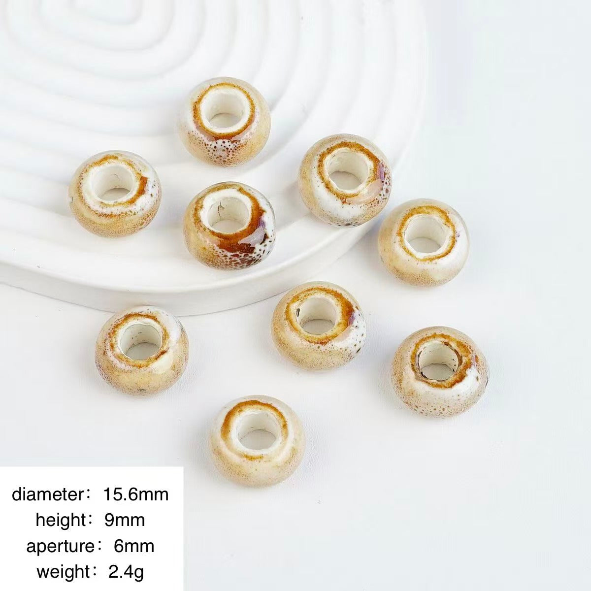 Lu's 100Pcs Chinese Jingdezhen Porcelain Beads