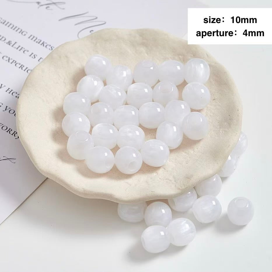 Lu’s 100pcs Glazed Resin Loose Beads
