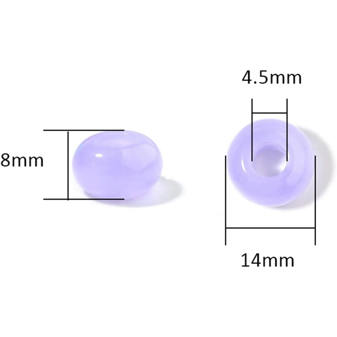 Lu's 100pcs Transparent Acrylic Crystal Abacus Beads