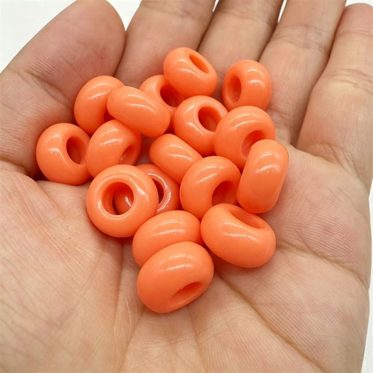 Lu's 200pcs Acrylic Candy Color Large-Hole Abacus Beads