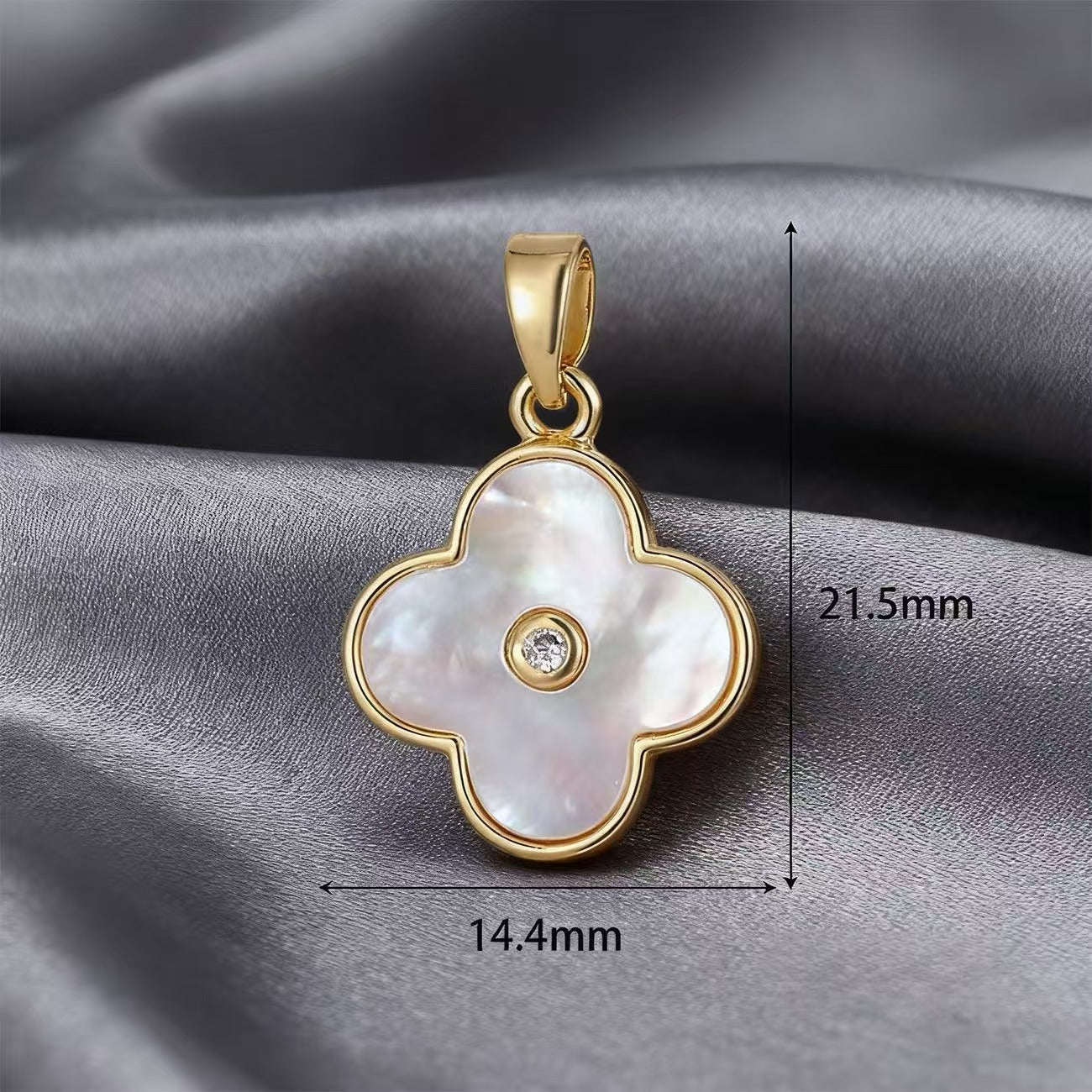 Lu's White Mother-of-Pearl Rhinestone Multi-Style Pendants