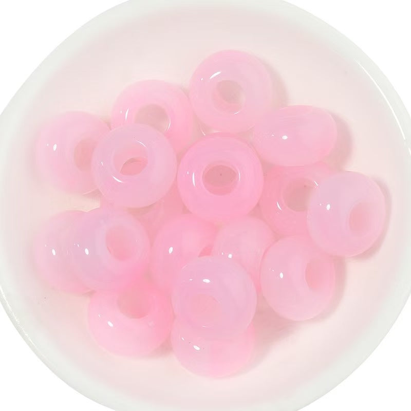 Lu's 100pcs Transparent Acrylic Crystal Abacus Beads