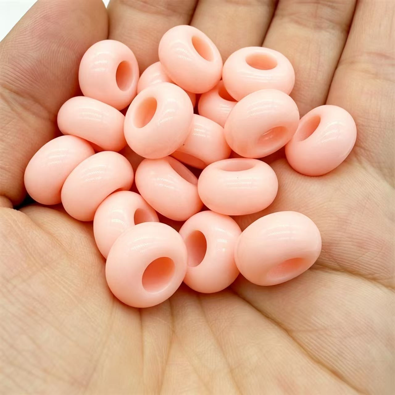 Lu's 200pcs Acrylic Candy Color Large-Hole Abacus Beads