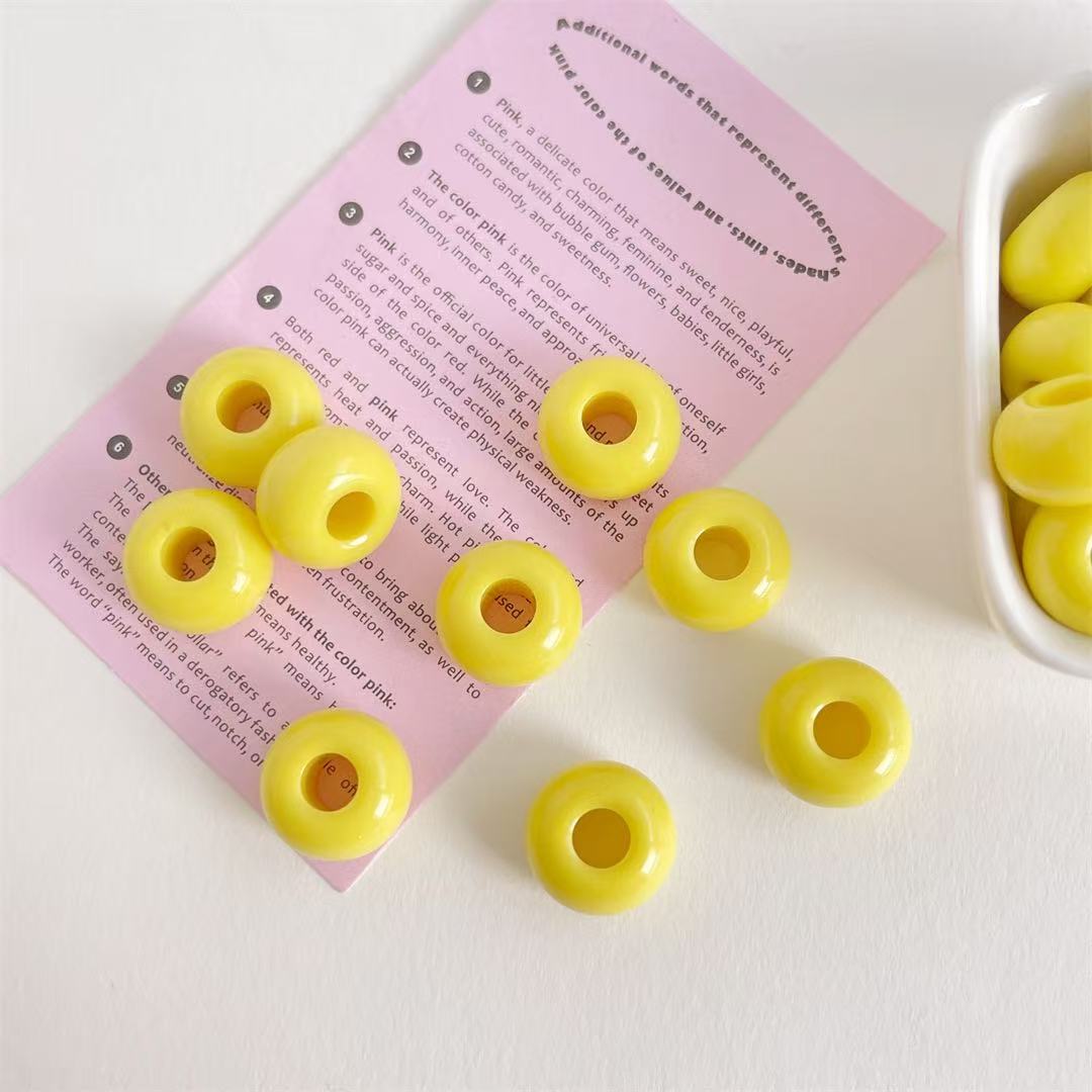 Lu's 100pcs Acrylic Large Hole Wheel Beads