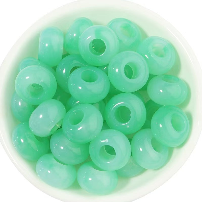 Lu's 100pcs Transparent Acrylic Crystal Abacus Beads