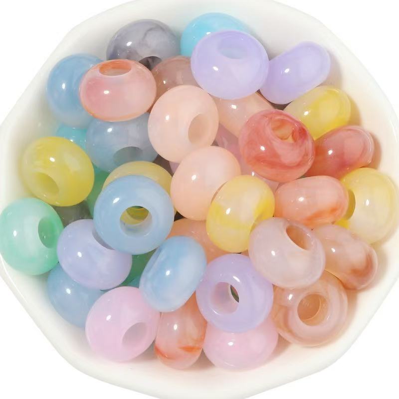 Lu's 100pcs Transparent Acrylic Crystal Abacus Beads