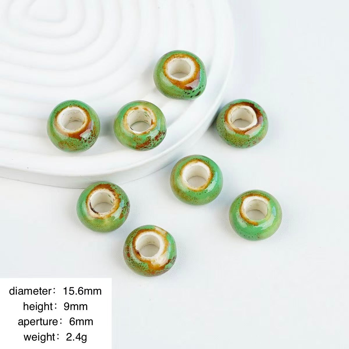 Lu's 100Pcs Chinese Jingdezhen Porcelain Beads