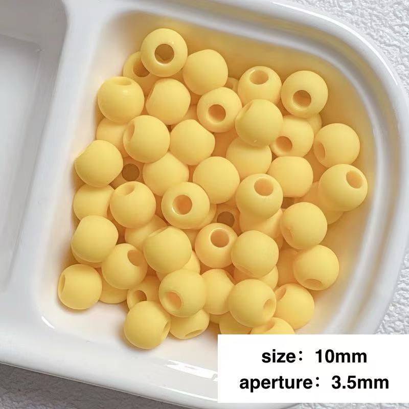 Lu's 200pcs Macaron Matte Rubber Texture Colorful Beads