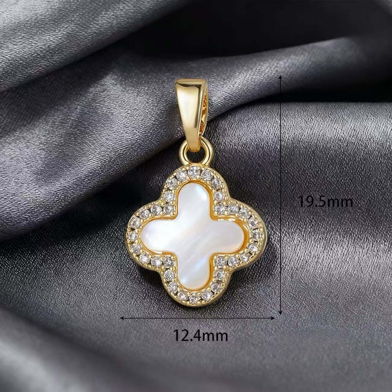 Lu's White Mother-of-Pearl Rhinestone Multi-Style Pendants