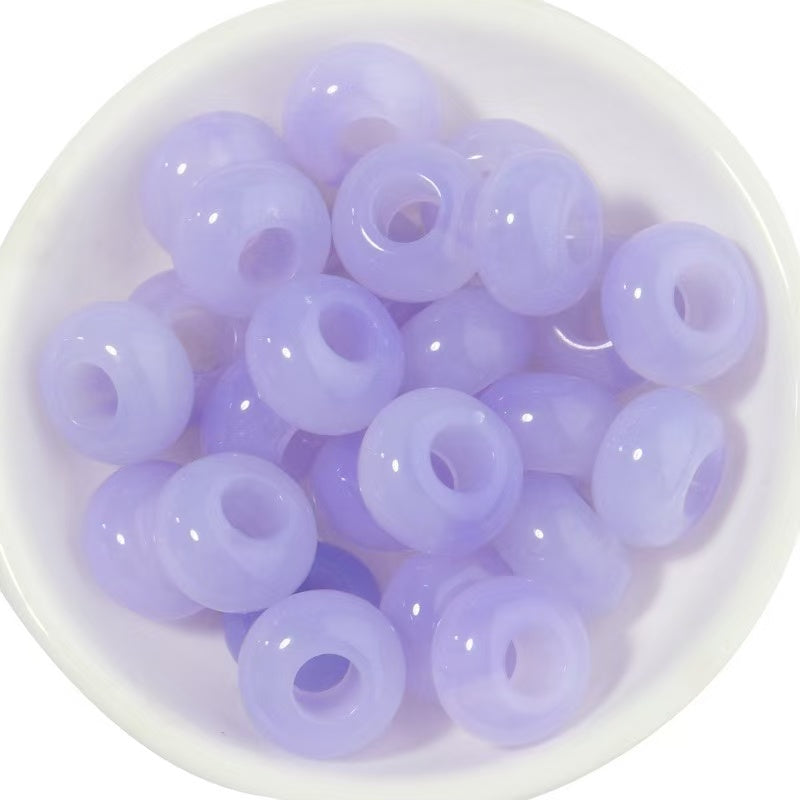 Lu's 100pcs Transparent Acrylic Crystal Abacus Beads