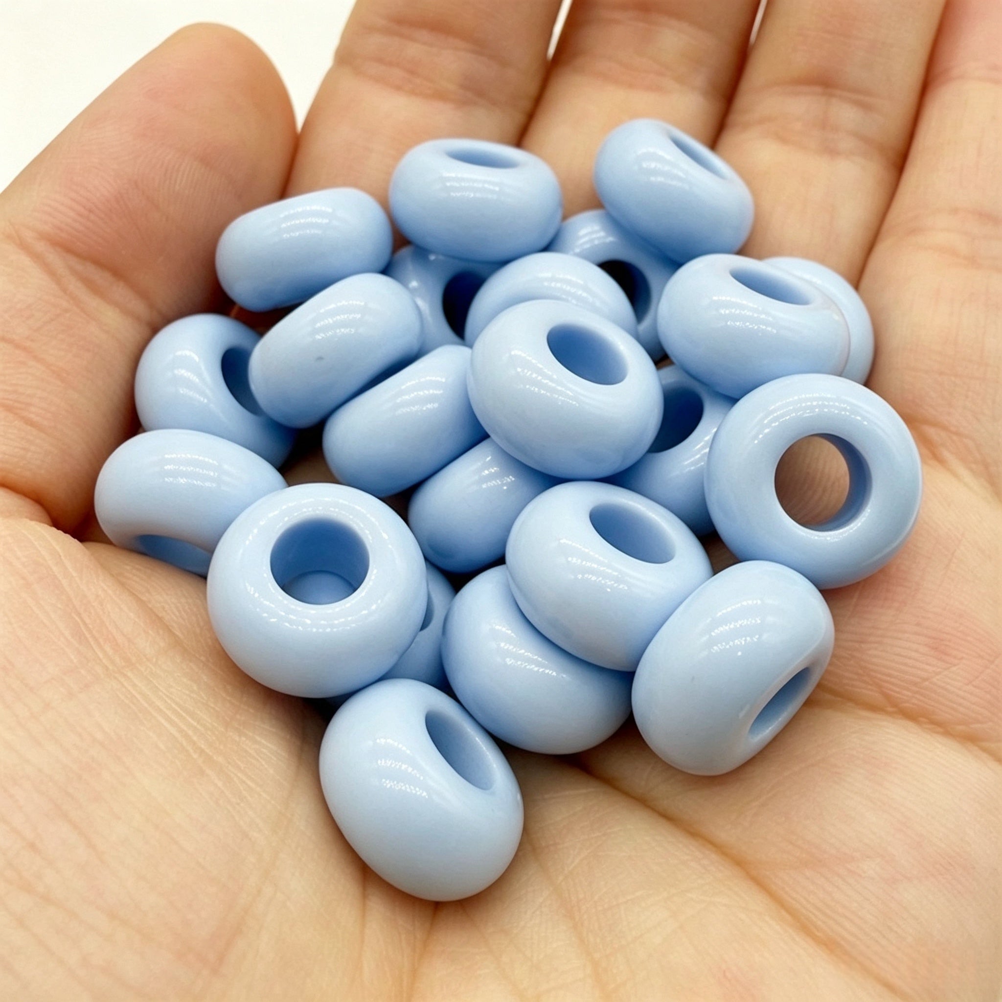 Lu's 200pcs Acrylic Candy Color Large-Hole Abacus Beads