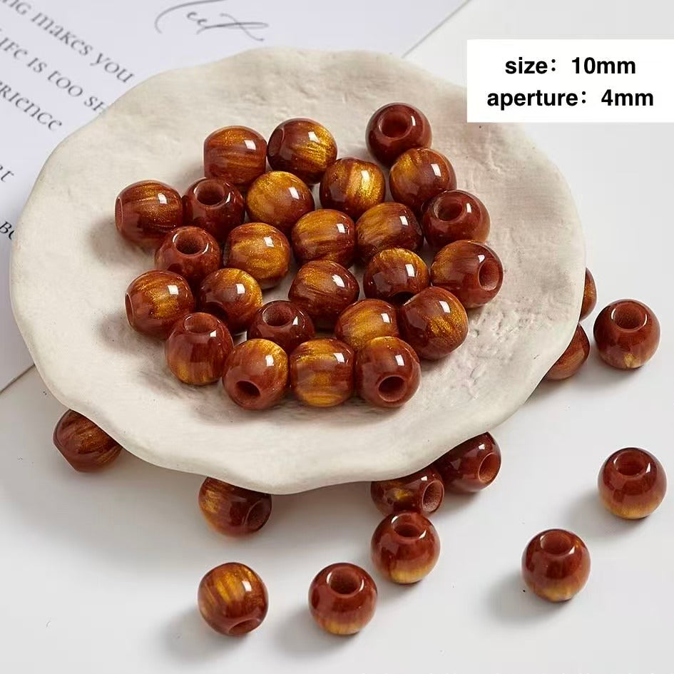 Lu’s 100pcs Glazed Resin Loose Beads
