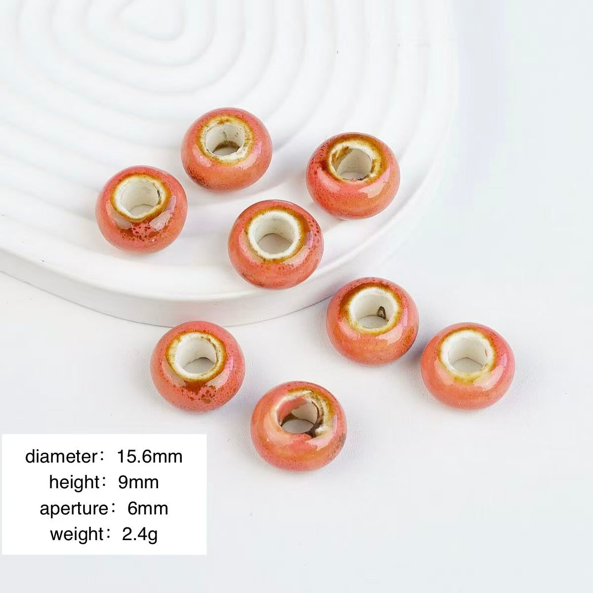 Lu's 100Pcs Chinese Jingdezhen Porcelain Beads
