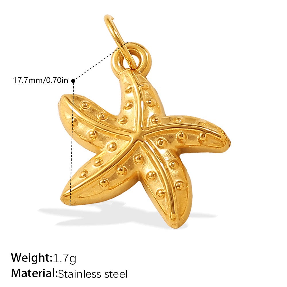 Lu’s Ocean Shell 18K Gold Stainless Steel Charm Pendant