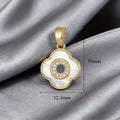 Lu's White Mother-of-Pearl Rhinestone Multi-Style Pendants