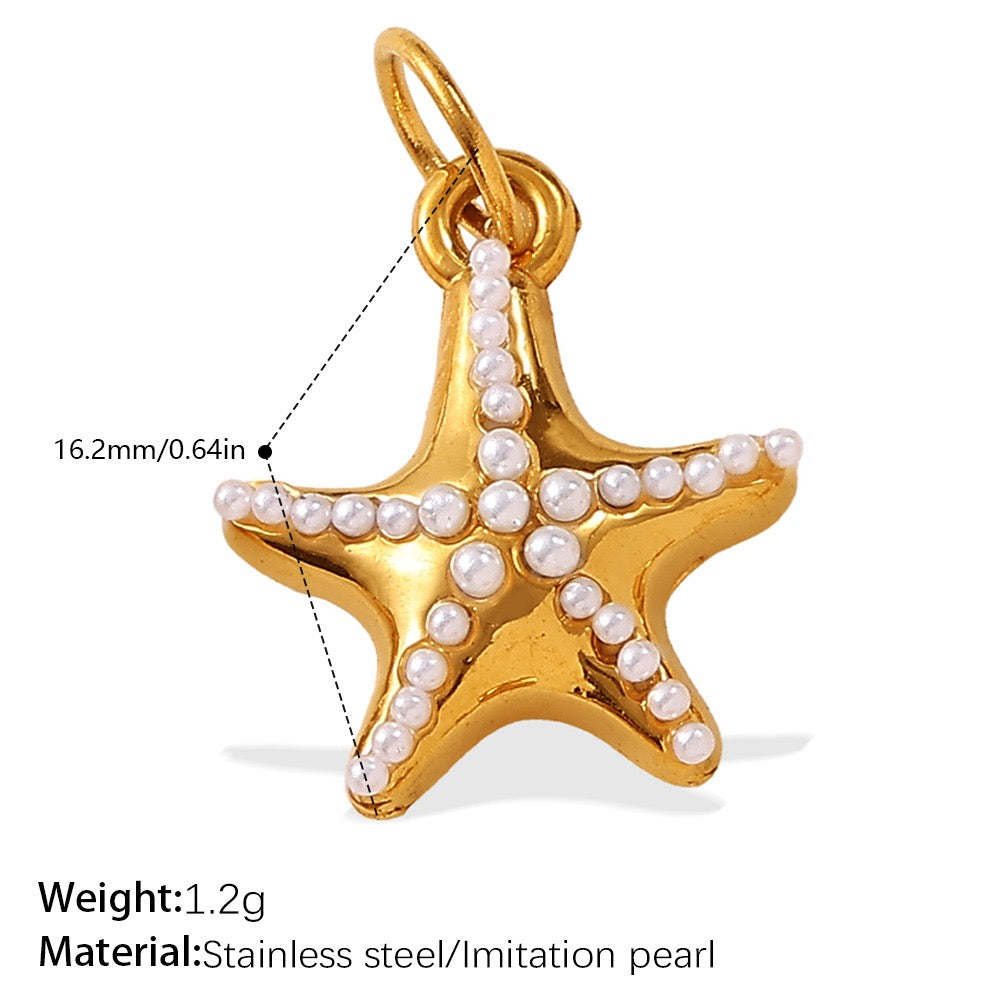 Lu’s Ocean Shell 18K Gold Stainless Steel Charm Pendant