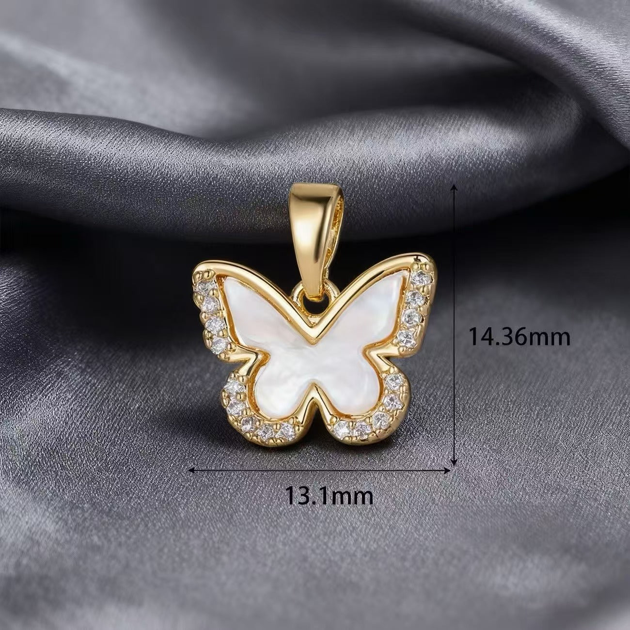 Lu's White Mother-of-Pearl Rhinestone Multi-Style Pendants