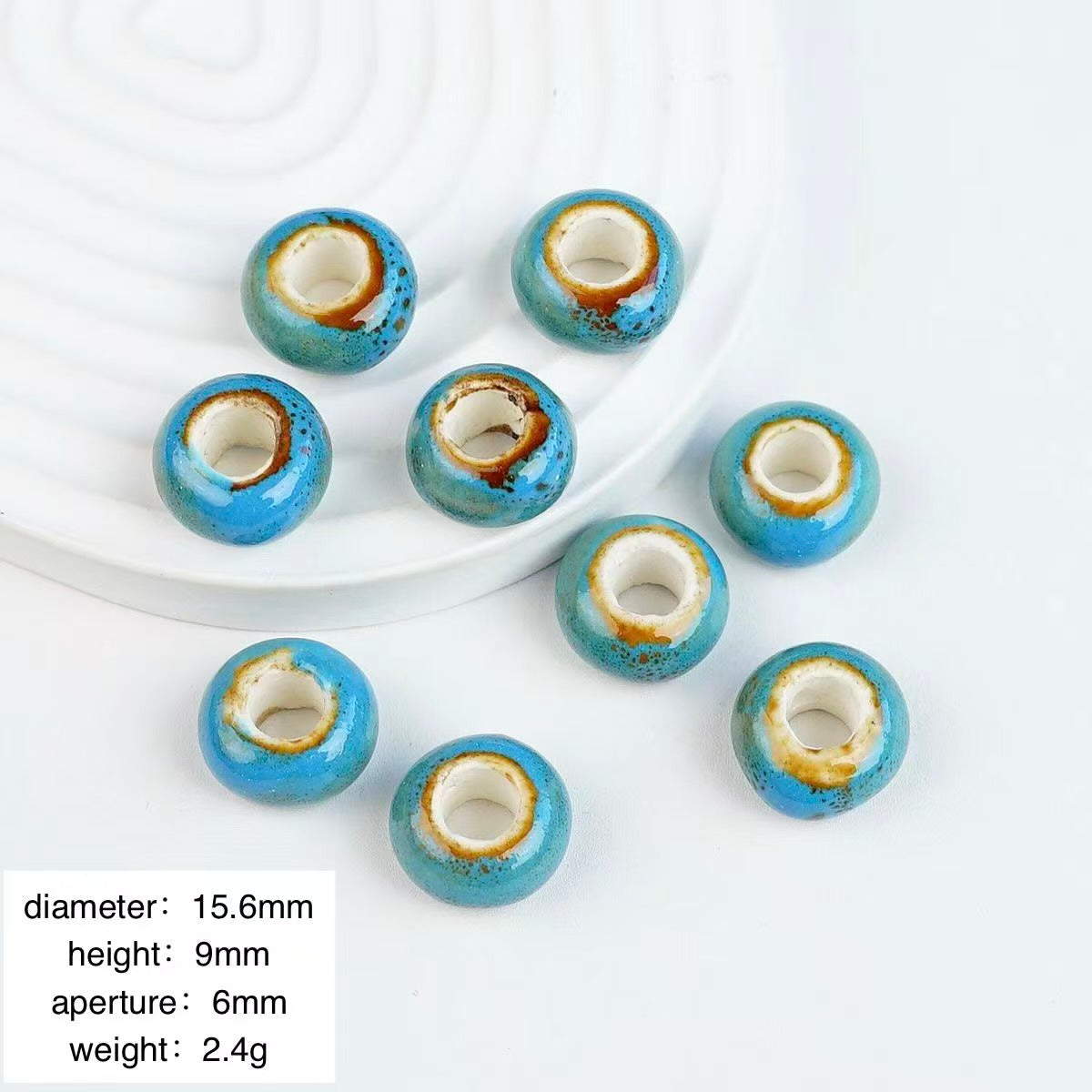 Lu's 100Pcs Chinese Jingdezhen Porcelain Beads
