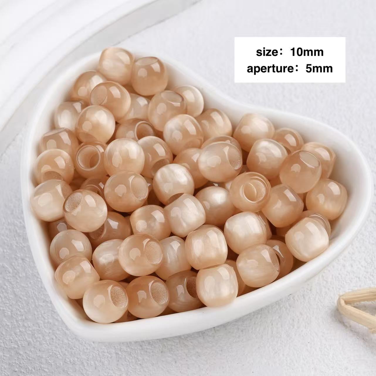 Lu's 100pcs Multicolor Cat Eye Resin Beads
