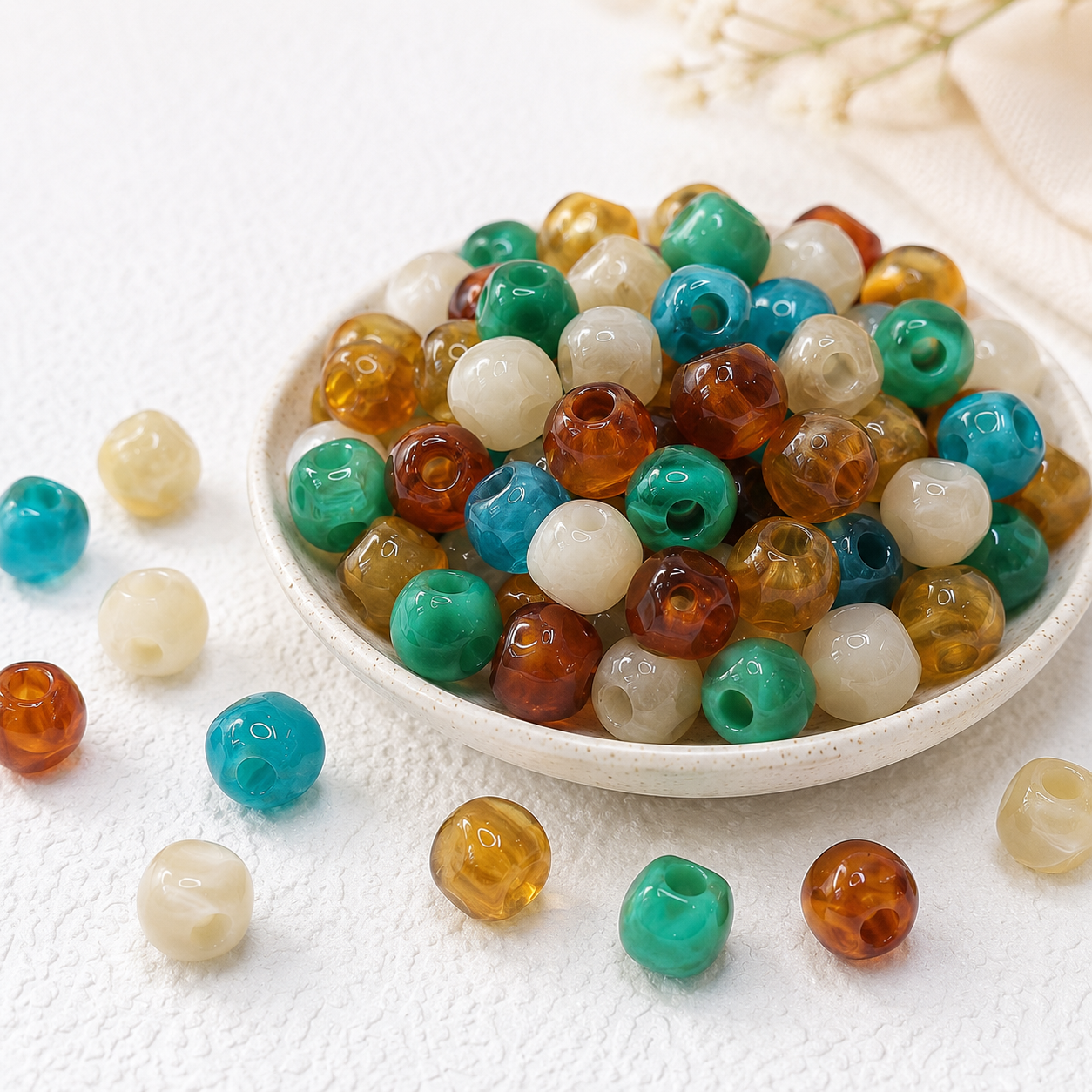 Lu's 100pcs Acrylic Ice-Transparent Irregular Beads