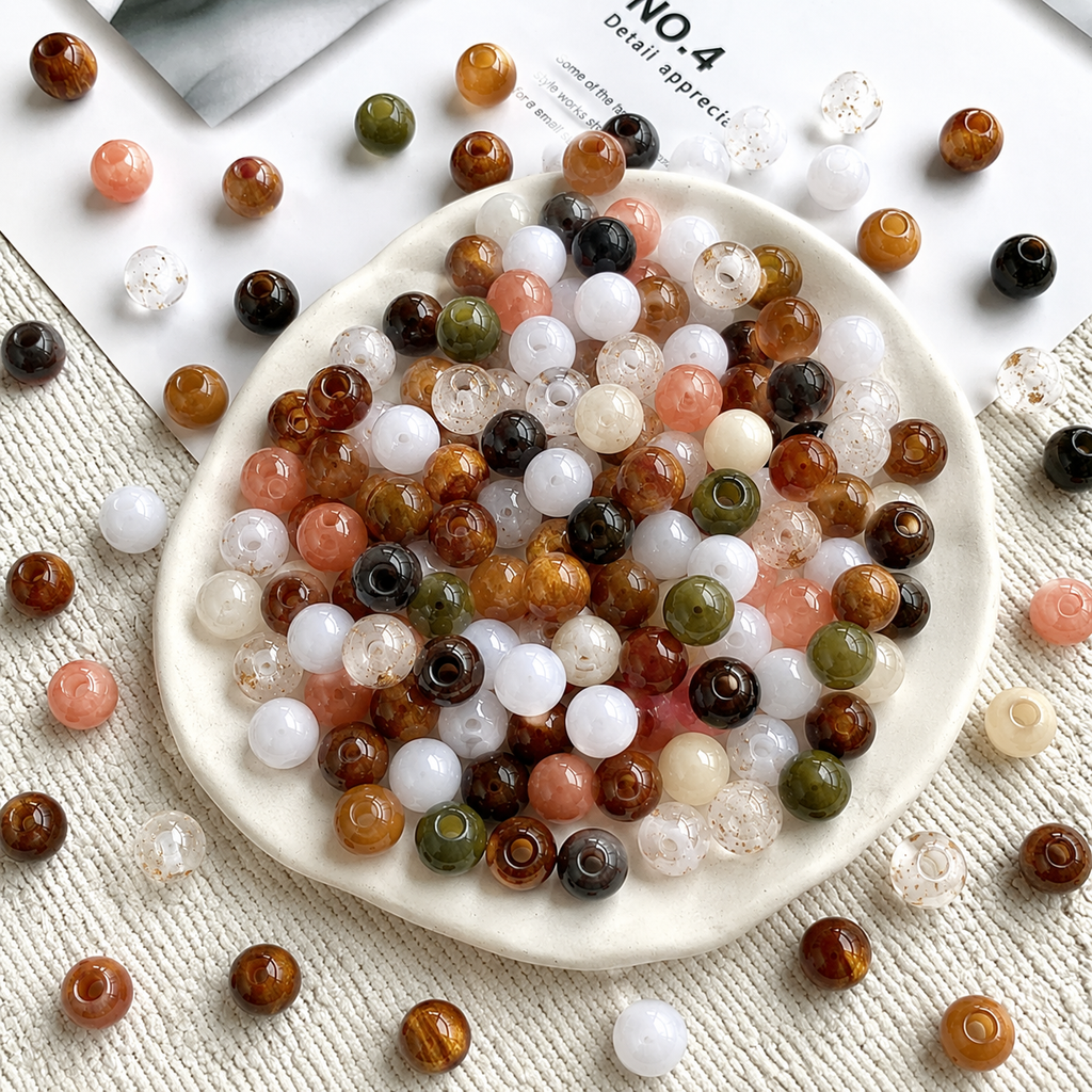 Lu’s 100pcs Glazed Resin Loose Beads