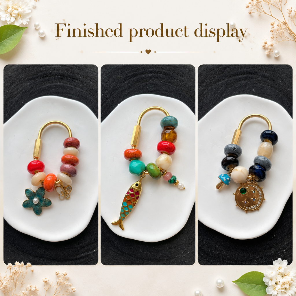 Lu's 100Pcs Chinese Jingdezhen Porcelain Beads