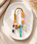 Ocean Inspired Beaded Bag Charm | Colorful Beach Style Bag Accessory