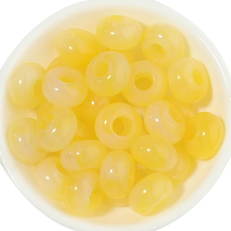 Lu's 100pcs Transparent Acrylic Crystal Abacus Beads