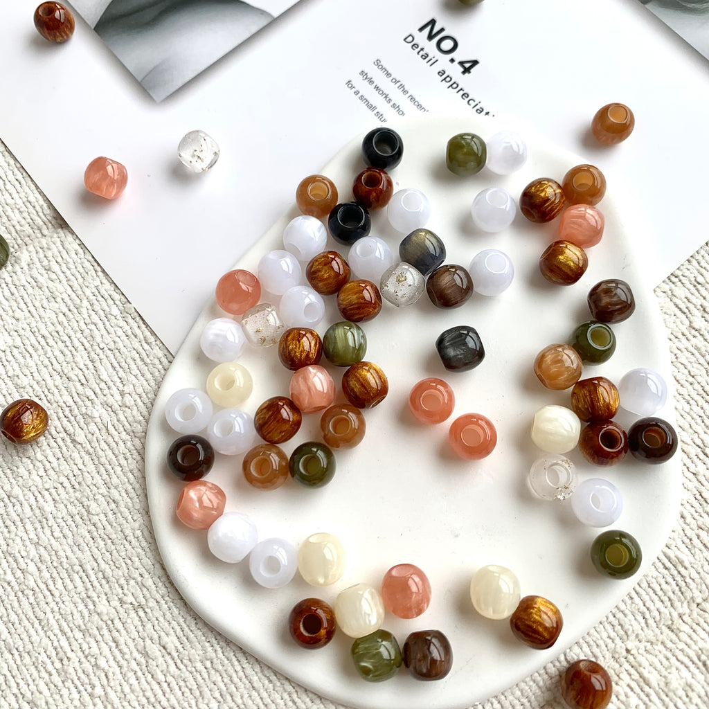 Lu’s 100pcs Glazed Resin Loose Beads
