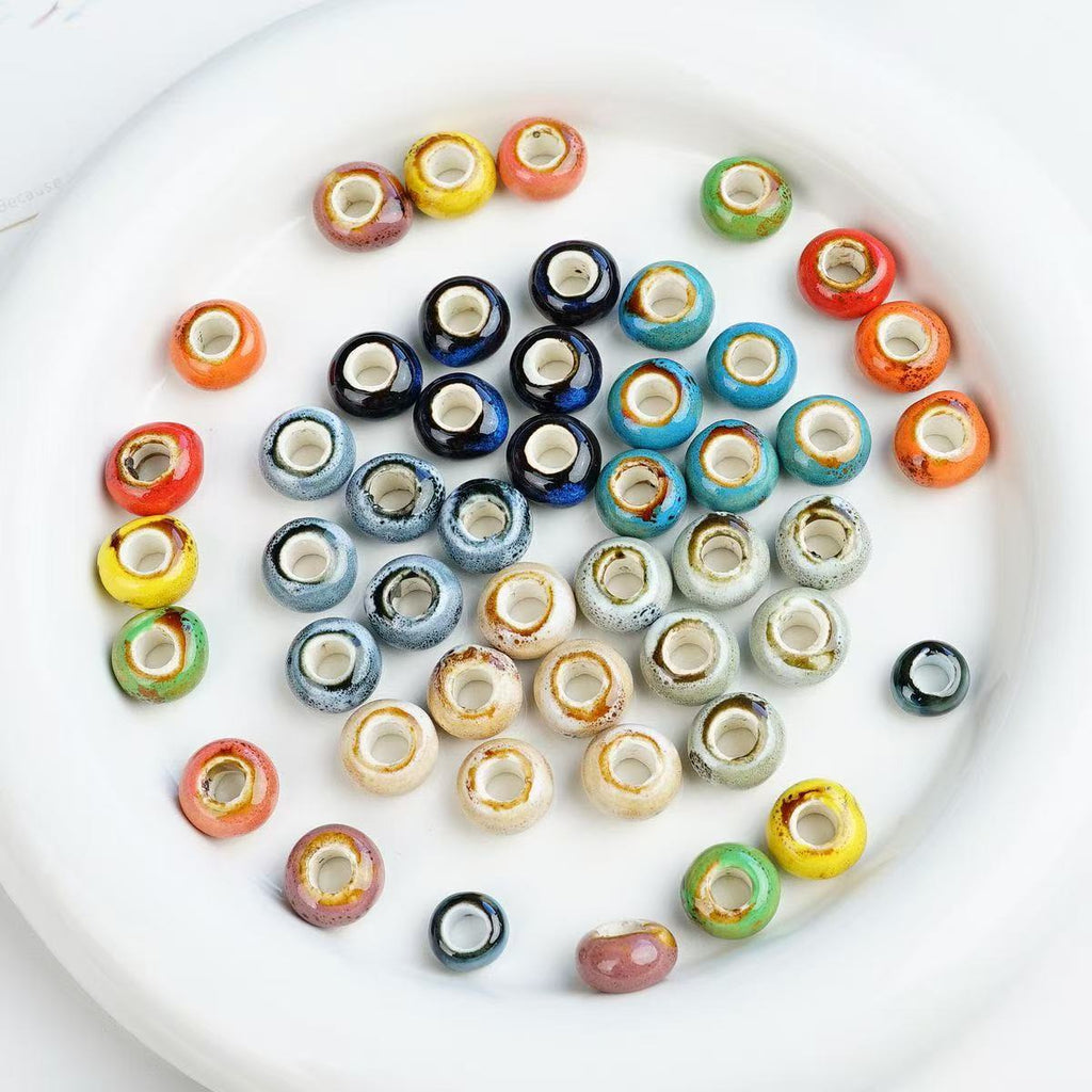 Lu's 100Pcs Chinese Jingdezhen Porcelain Beads