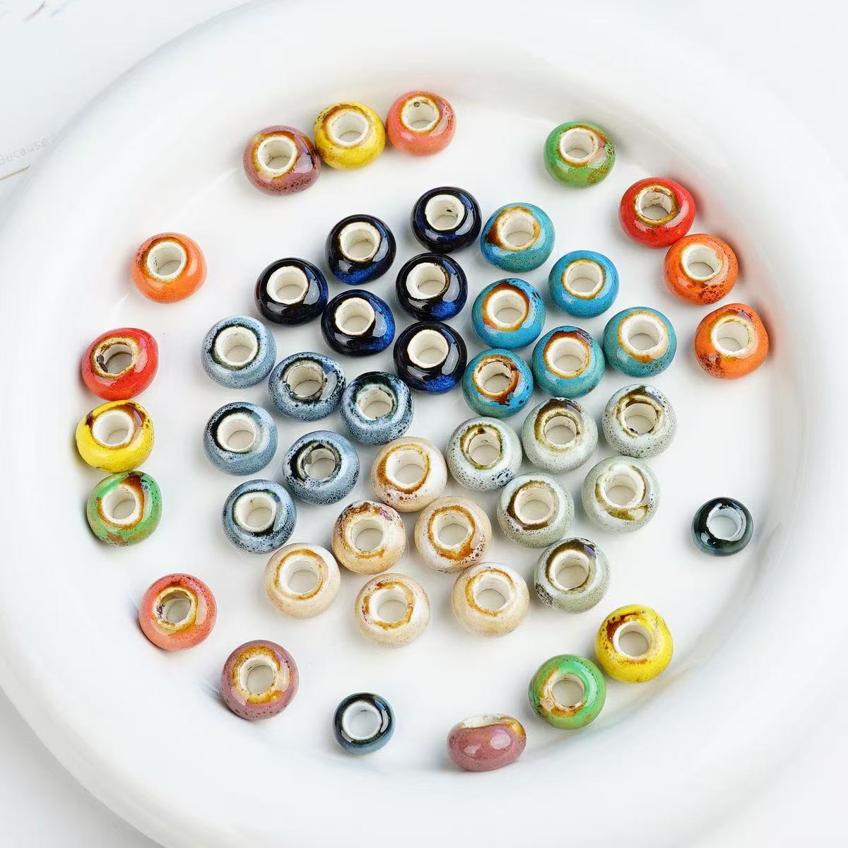 Lu's 100Pcs Chinese Jingdezhen Porcelain Beads